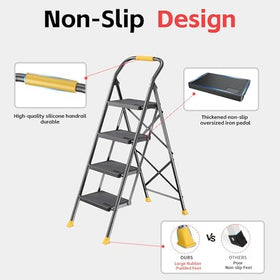 DIAMONDFORGE Step Ladder with non-slip treads for stable ascent