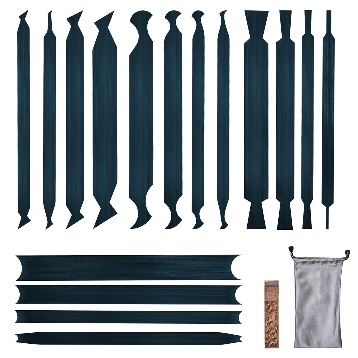 DIAUHNL 17-piece card scraper set packaging for precise wood finishing.