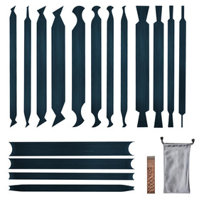 DIAUHNL 17-piece card scraper set packaging for precise wood finishing.