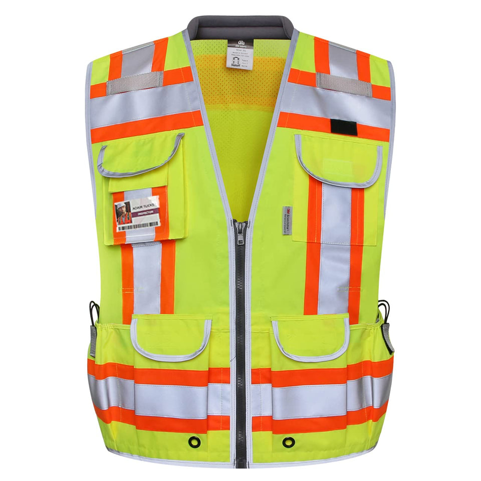 Dib Safety reflective vest front view shows high-visibility design.