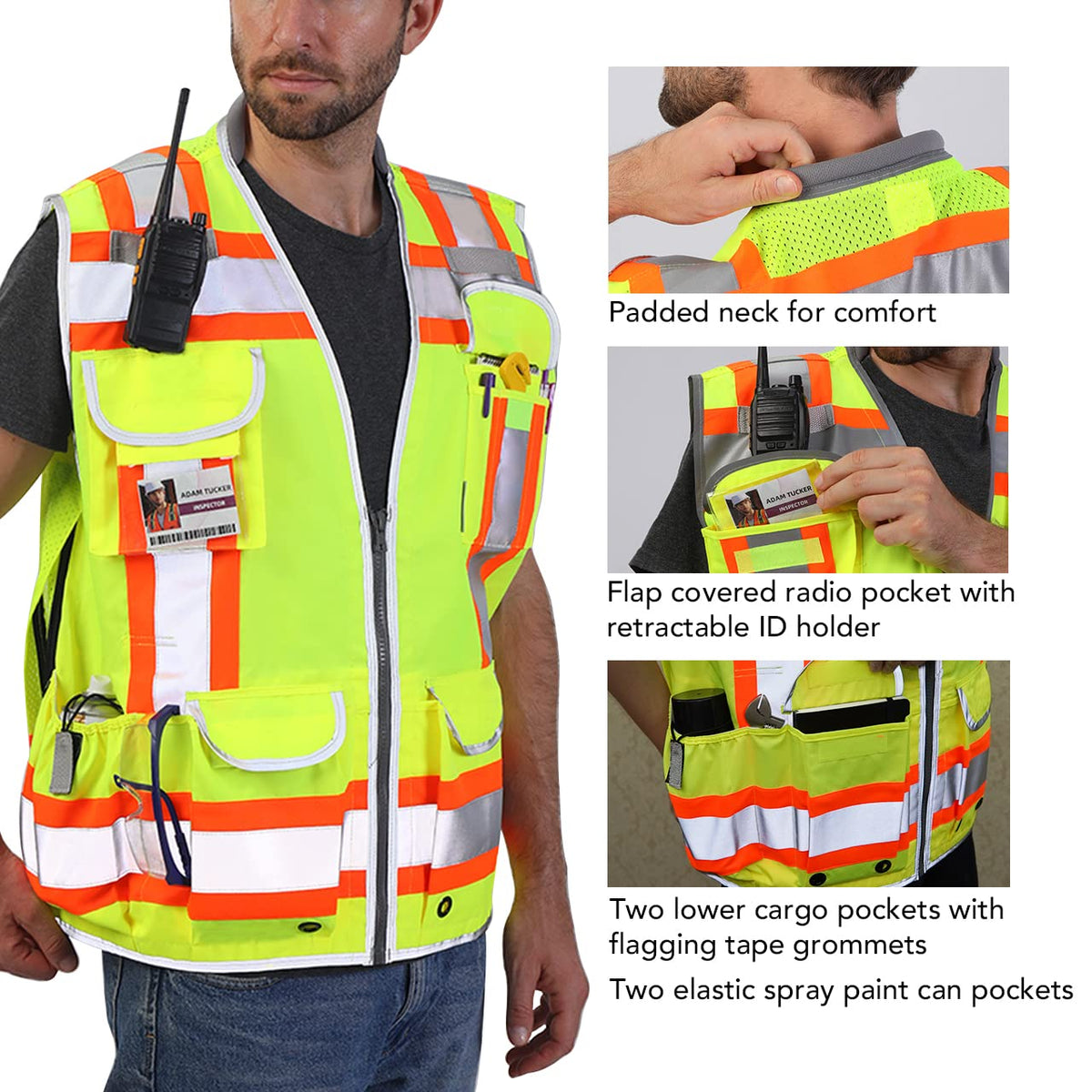 Dib Safety retractable ID pocket image shows easy ID access.