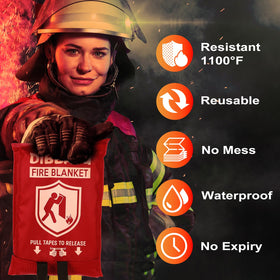 DIBBATU fire blanket safeguards against spreading heat and flames.