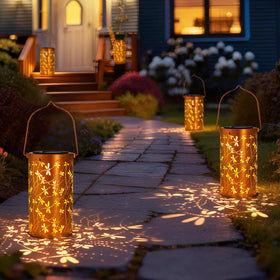 DIBIEECN durable hanging lanterns offer cord-free outdoor illumination.