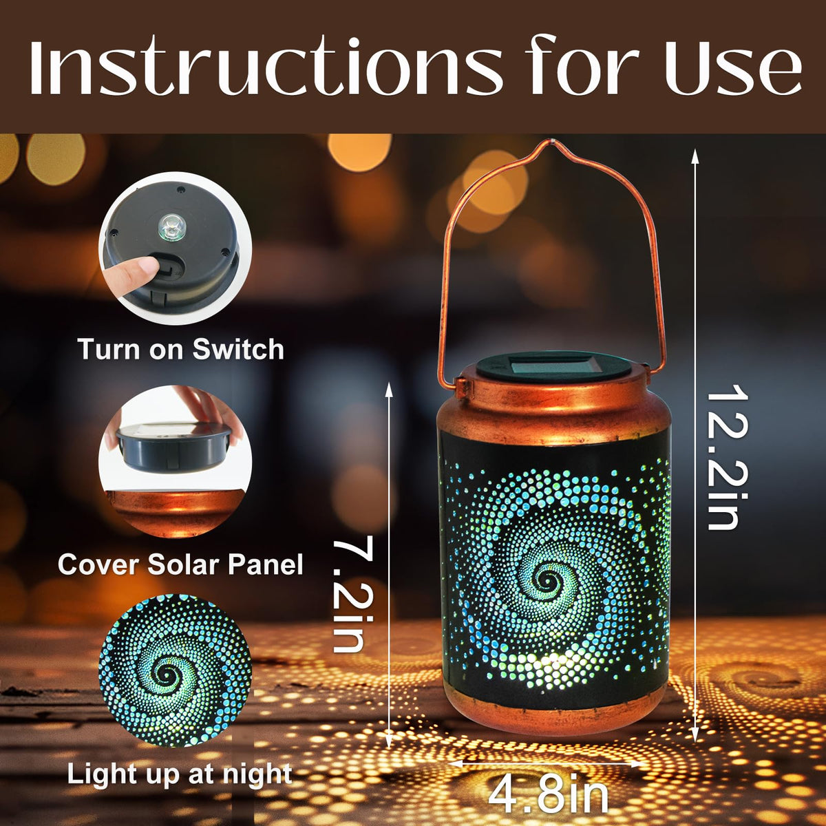 DIBIEECN durable metal lantern close-up showing sturdy construction