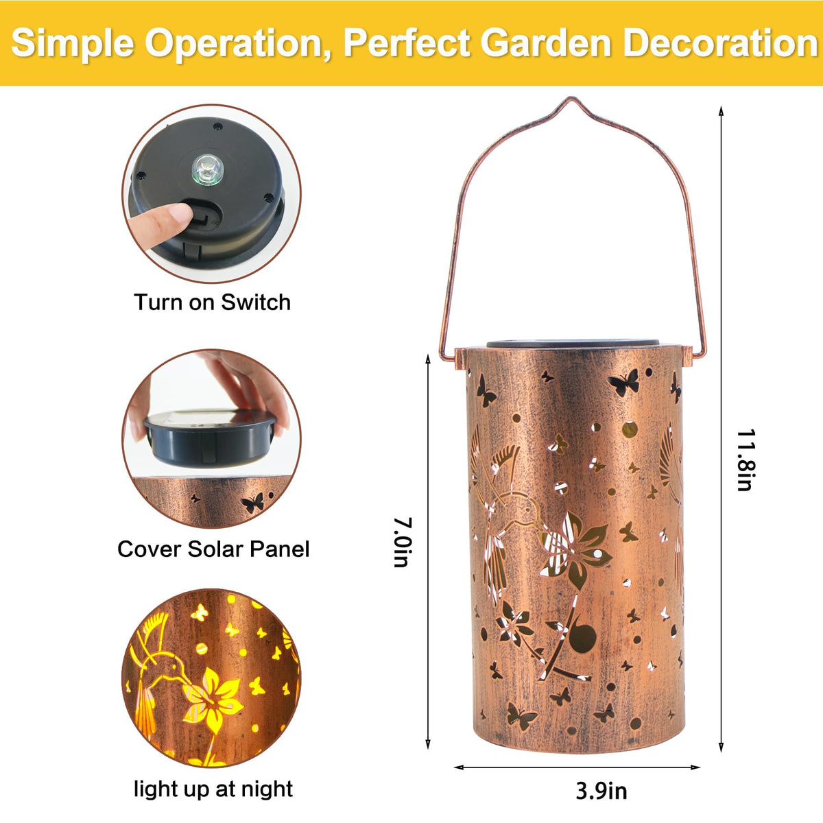 DIBIEECN durable metal lantern withstands wind and rain.
