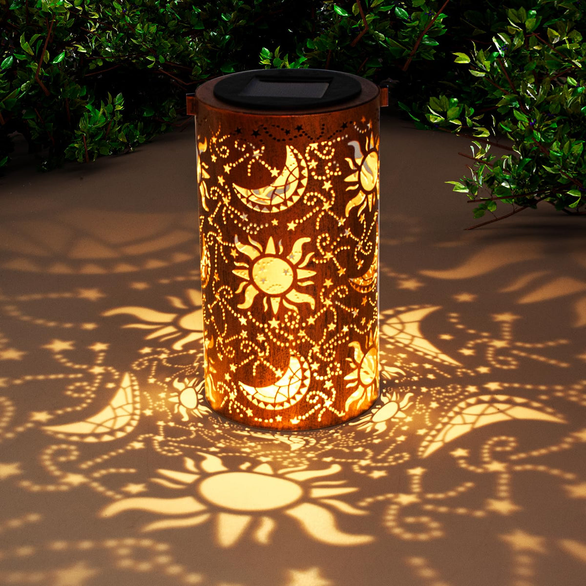 DIBIEECN hanging garden lantern for porch or tree adds ambient light.