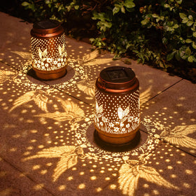 DIBIEECN hummingbird solar lantern garden decor glows softly at night for ambiance.