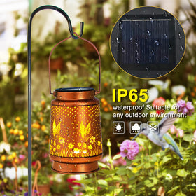 DIBIEECN hummingbird solar lantern waterproof design withstands rain for outdoor use.