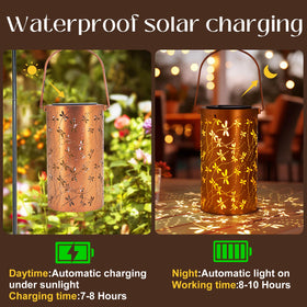 DIBIEECN metal garden lantern with IP65 waterproof rating.