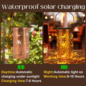 DIBIEECN metal outdoor lantern withstands rain and winds.