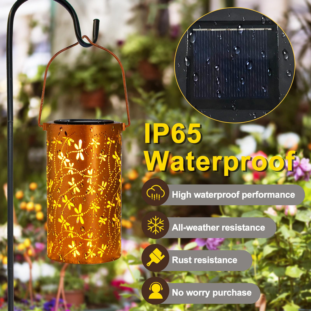 DIBIEECN outdoor decor lantern enhances porch and tree ambiance.