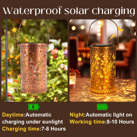 DIBIEECN hanging metal lantern in gold copper finish adds elegance