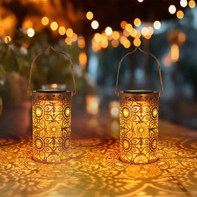 DIBIEECN solar lantern sunflower 2-pack adds warm, decorative outdoor light.