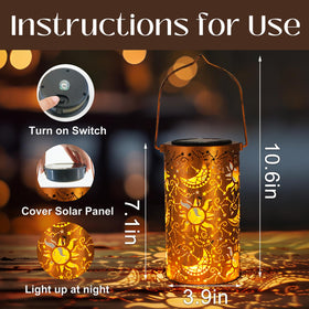 DIBIEECN sunflower design lantern brightens walkways at night.