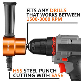 Dicfeos 360-degree cutting head enabling smooth curves and circles for metal projects