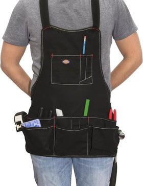 Dickies 16-pocket bib apron adjustable belt fits a wide range of waists
