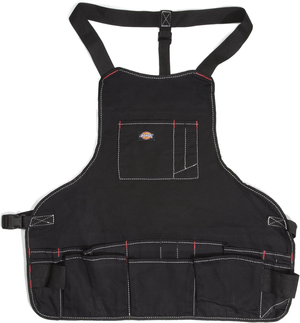 Dickies 16-pocket bib apron front pocket for notes and quick tool access