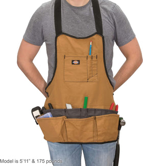 Dickies 16-Pocket Workshop Bib Apron adjustable belt ensures comfortable fit