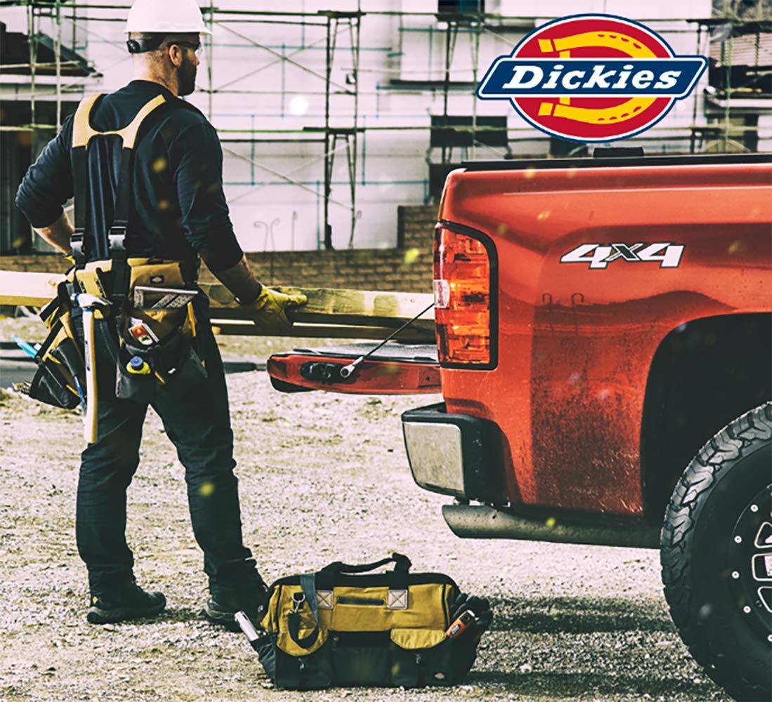 Dickies accessory grommet for quick-clip storage and organization.