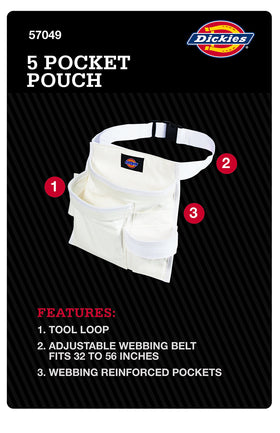 Dickies plier pocket and small slip pockets keep essentials organized.