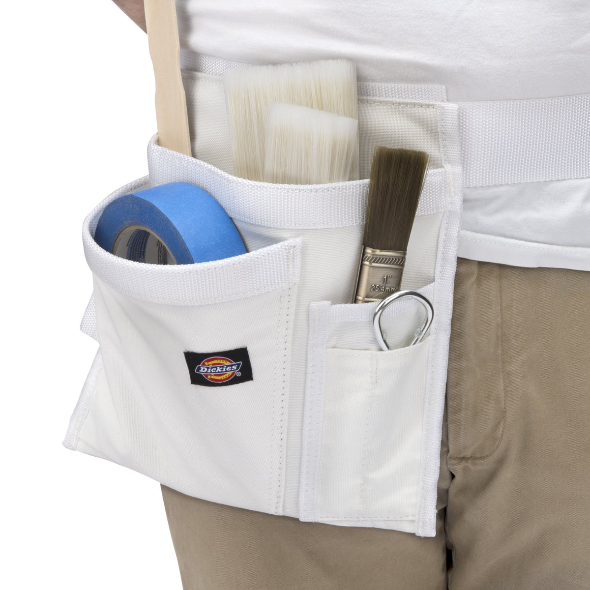 Dickies tool loop and slot detail for screwdriver and plier access.