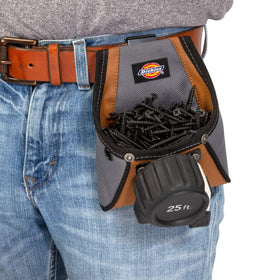 Dickies universal belt clip keeps pouch secure on any belt.