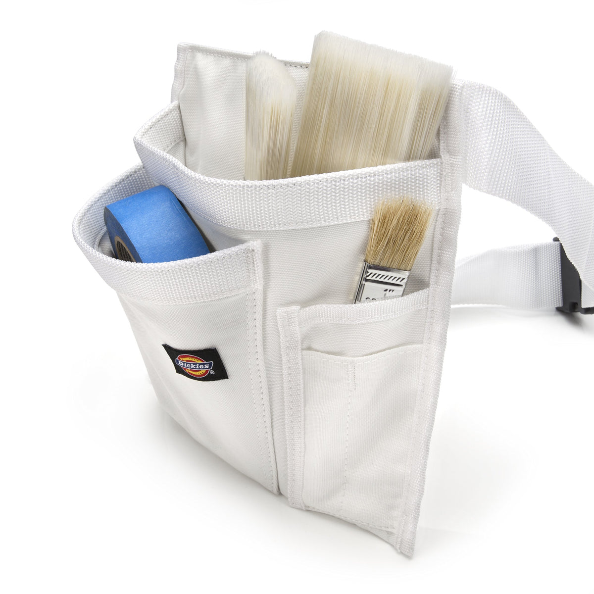 Dickies work apron side pocket layout keeping tools within reach.