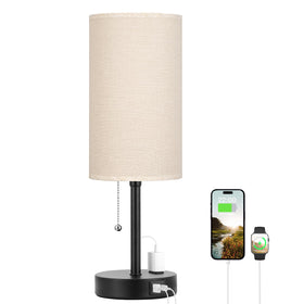 Dicoool 17-inch tall lamp on nightstand with ambient lighting options