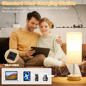 Dicoool 3-way dimmable bedside lamps for reading and mood lighting