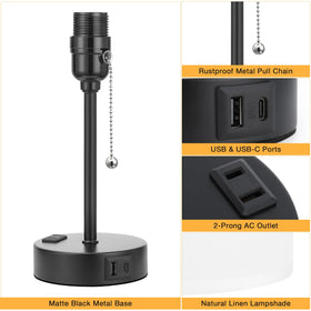 Dicoool bedside lamp includes two 6W LED bulbs for bright, energy-efficient illumination