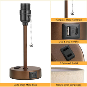 Dicoool nightstand lamp supports safe charging even when off.