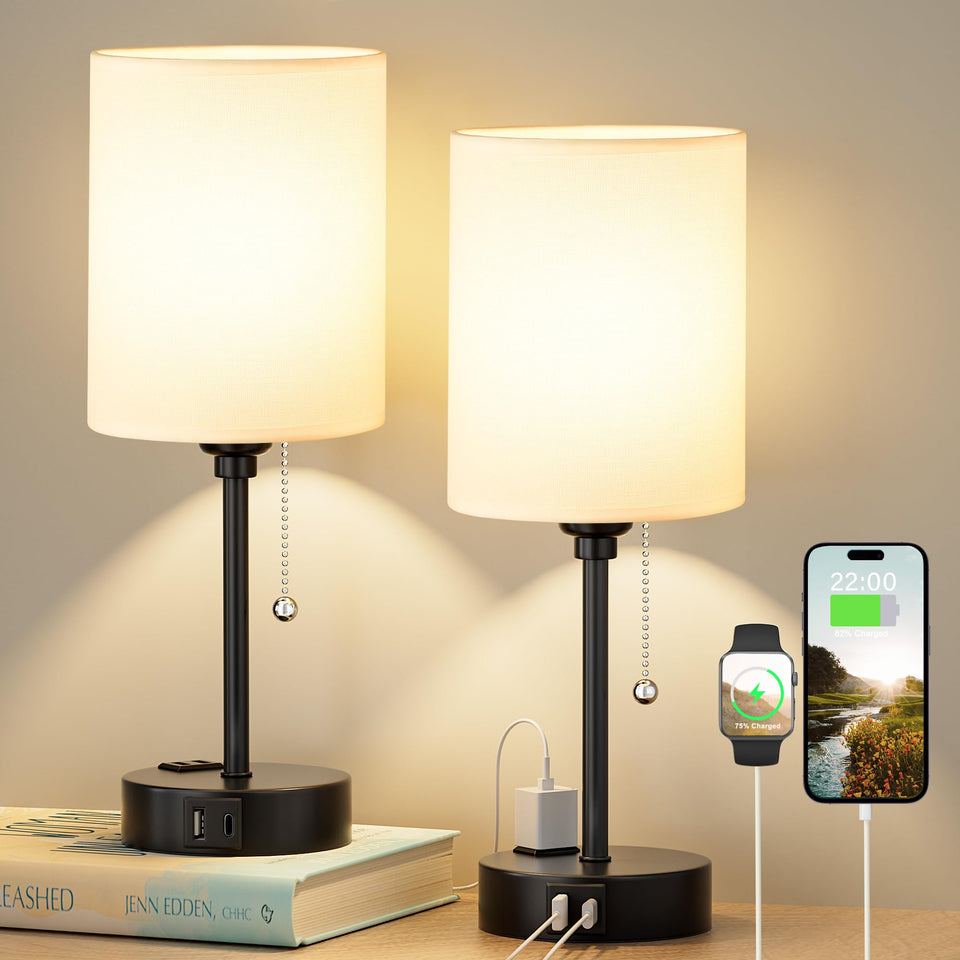 Dicoool bedside lamp set of 2 on a nightstand for ambient bedroom lighting