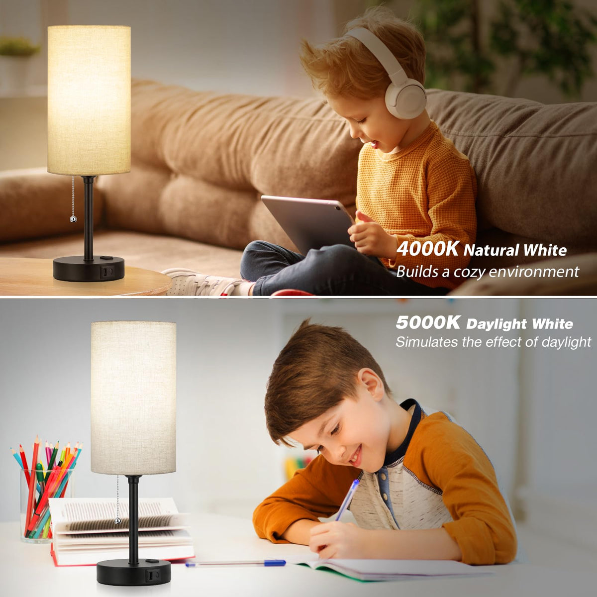 Dicoool bedside lamp on an end table suitable for living rooms