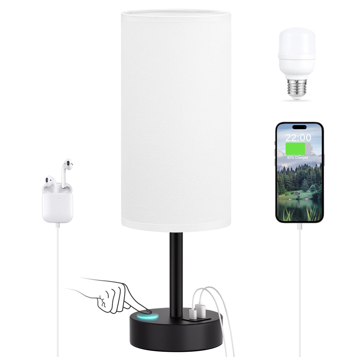 Dicoool kids room bedside light creating a cozy ambience.