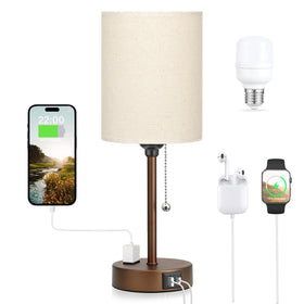 Dicoool small bedside lamp with pull chain offering ambience and task lighting.