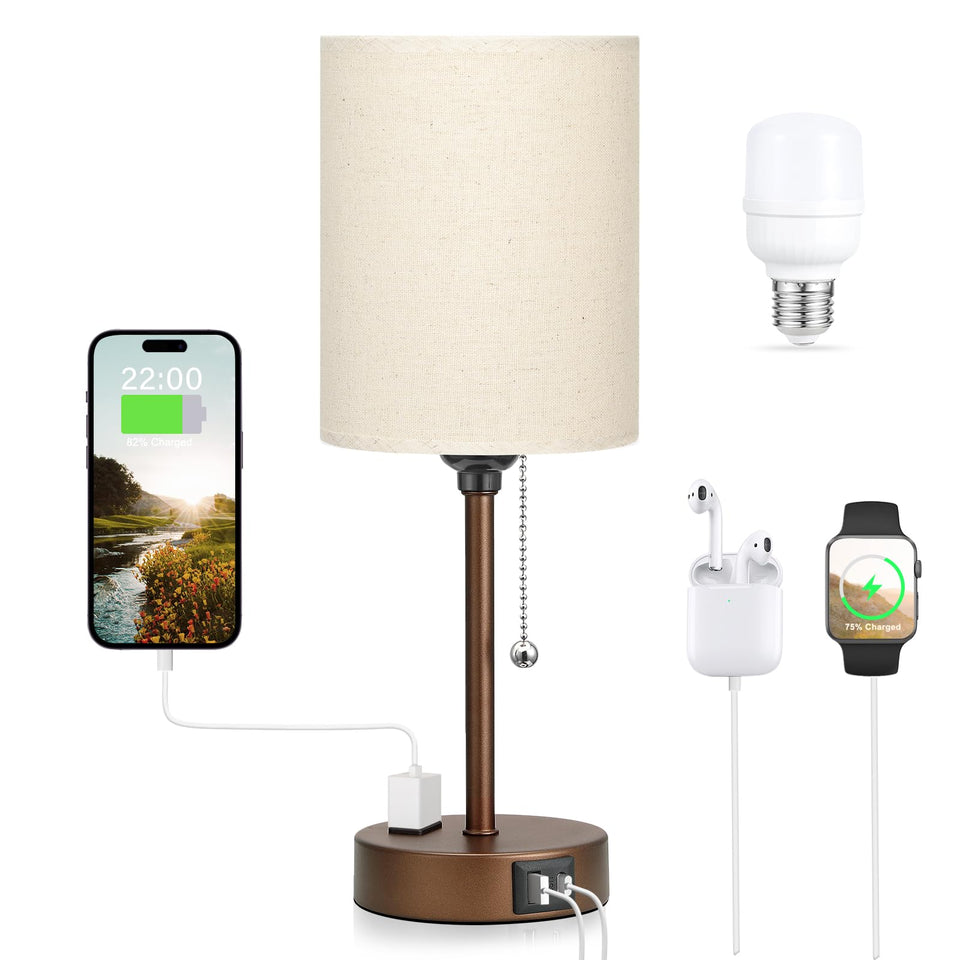 Dicoool small bedside lamp with pull chain offering ambience and task lighting.