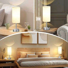 Dicoool touch table lamp white shade close-up