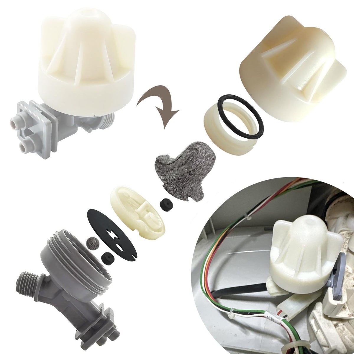 Dicsley water softener replacement parts packaged and ready for install.