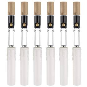 DiCUNO E12 length-adjustable socket with cardboard insulator for flexible chandelier setups.