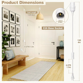 DiCUNO E26 pendant socket with inline switch for easy control