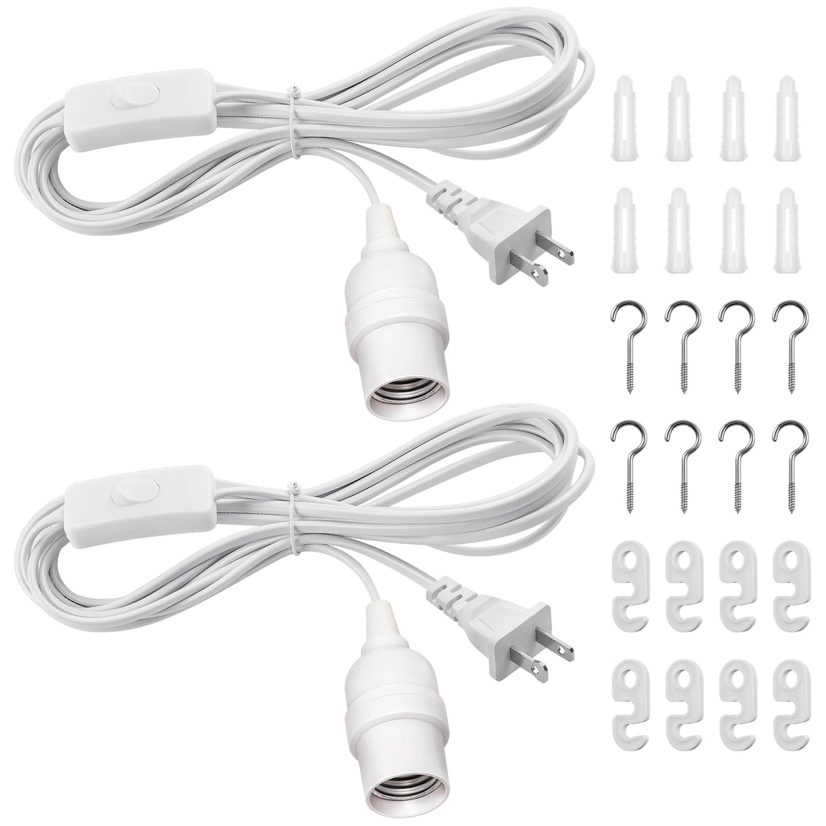DiCUNO hanging lantern extension cord 13ft white ideal for flexible overhead lighting