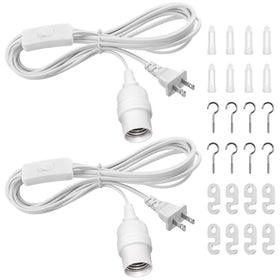 DiCUNO hanging lantern extension cord 13ft white ideal for flexible overhead lighting