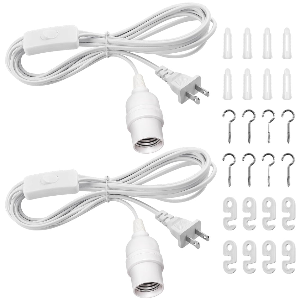 DiCUNO hanging lantern extension cord 13ft white ideal for flexible overhead lighting