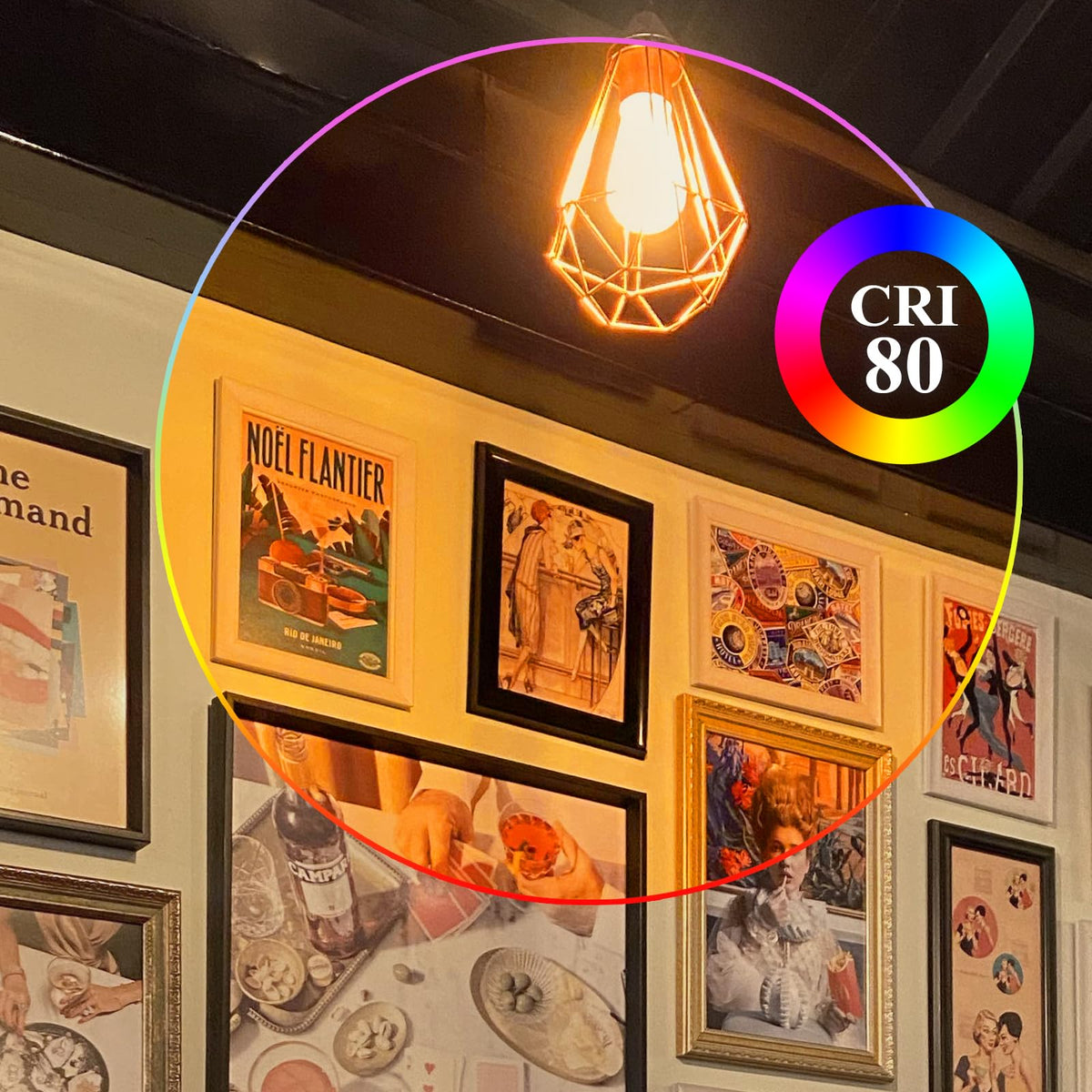 DiCUNO non-dimmable amber Edison bulb suitable for steady lighting