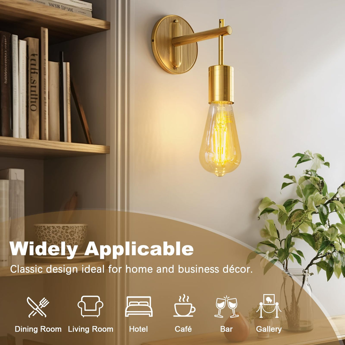 DiCUNO amber Edison bulb for indoor or outdoor fixtures with protective glass