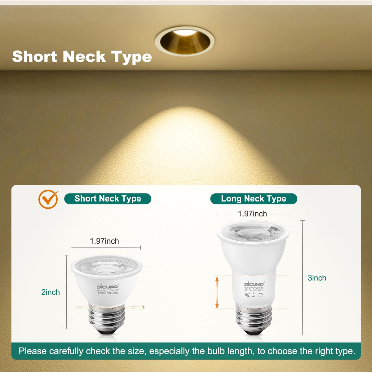 DiCUNO PAR16 LED bulb is equivalent to 50W with energy-efficient performance.