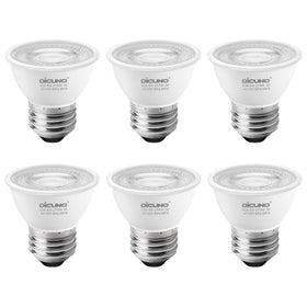 DiCUNO PAR16 LED bulb with short neck spotlight for tight spaces and precise area illumination.