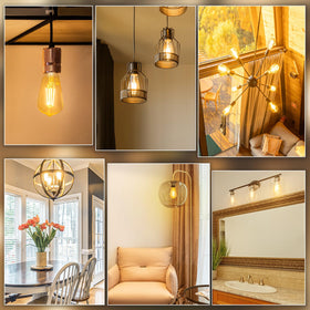 DiCUNO ST64 amber Edison bulb in Sputnik lighting for a retro vibe