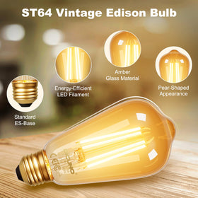 DiCUNO vintage LED Edison with filament design enhances period-perfect sconces