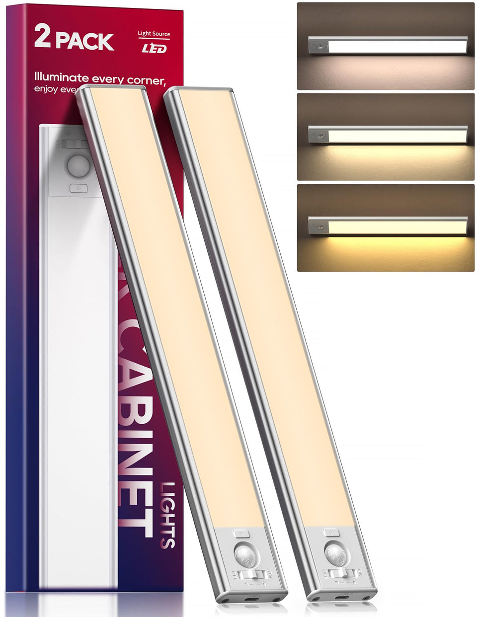 DiDiSky under cabinet light demonstrates three color temperatures for kitchen tasks